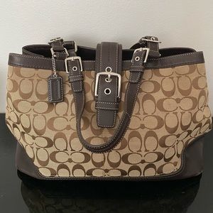 Coach Hampton Signature Caryall Purse Brown
